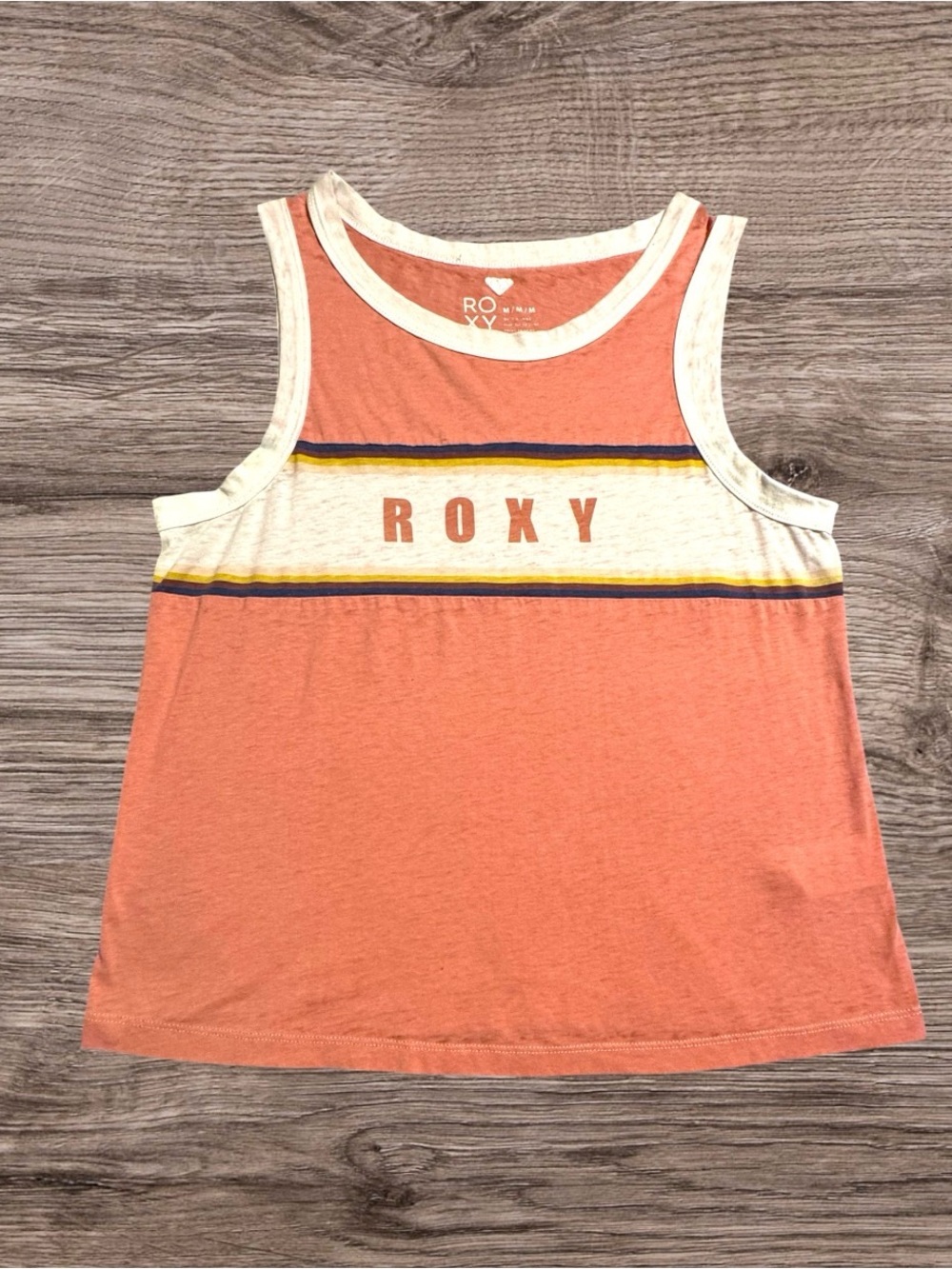 Roxy Graphic Ringer Tank Top  Retro  Surfcore Coconut Girl